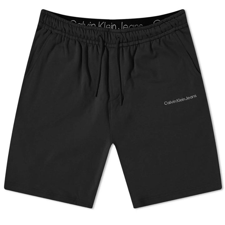 Photo: Calvin Klein Men's Institutional Sweat Short in Ck Black