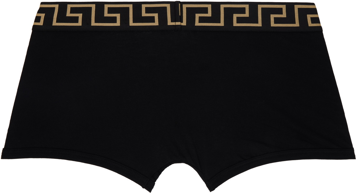 Versace Underwear Two-Pack Black & Gray Greca Border Boxer Briefs