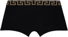 Versace Underwear Two-Pack Black & Gray Greca Border Boxer Briefs