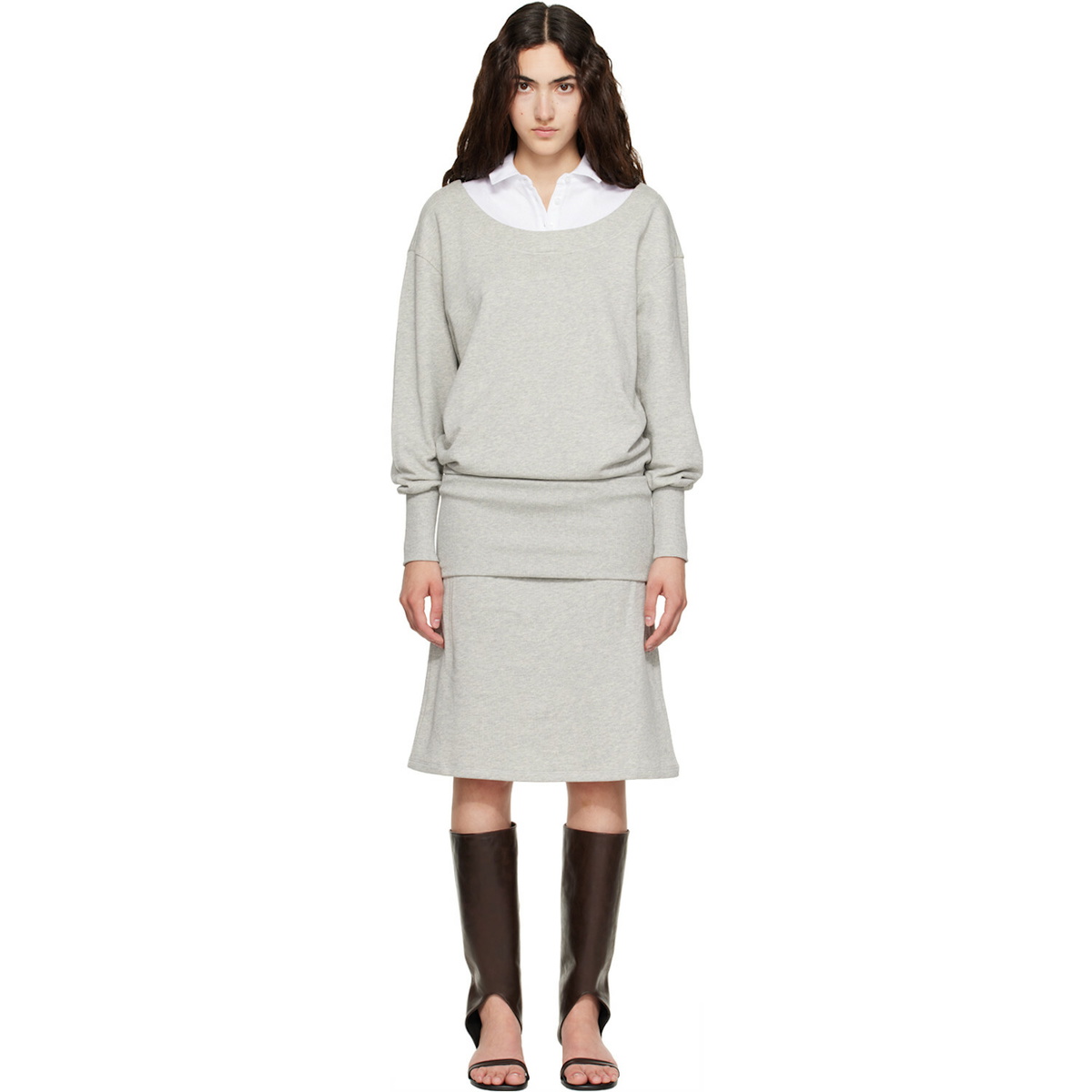 Paloma Wool Gray Belda Midi Dress