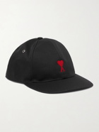 AMI PARIS - Logo-Embroidered Cotton-Twill Baseball Cap - Black