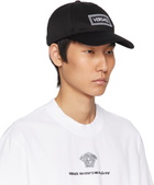 Versace Black Cotton Drill Embroidered Cap