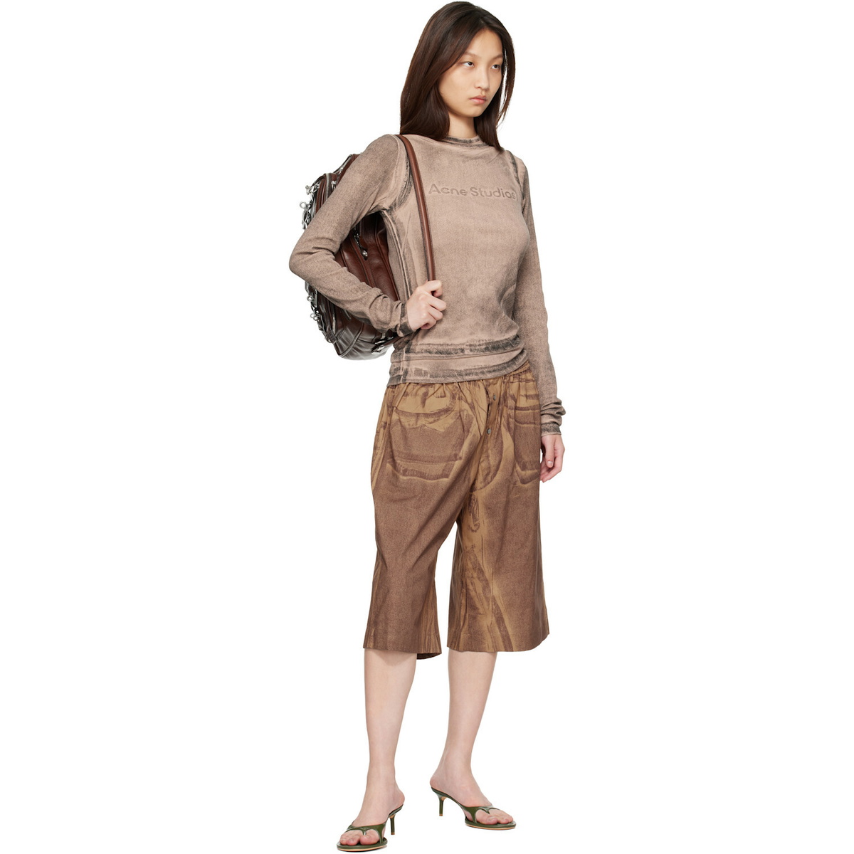 Acne Studios Tan Printed Shorts