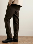 Brioni - Melbourne Slim-Fit Tapered Pleated Virgin Wool-Twill Trousers - Brown