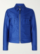 TOM FORD - Slim-Fit Cotton-Satin Blouson Jacket - Blue