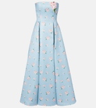 Leo Lin Nora floral bustier gown