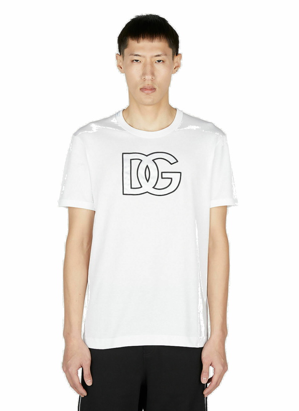 Photo: Dolce & Gabbana - Logo Embroidery T-Shirt in White