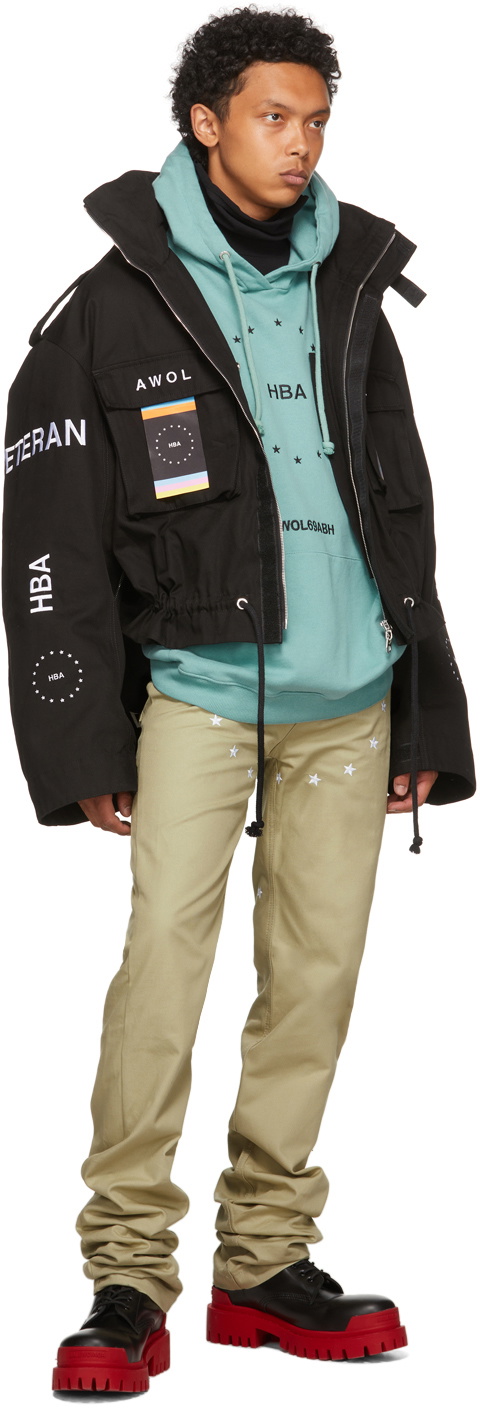 Hood by Air Green Veteran Stars Hoodie