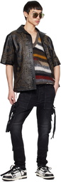 AMIRI Black Cutout Leather Shirt