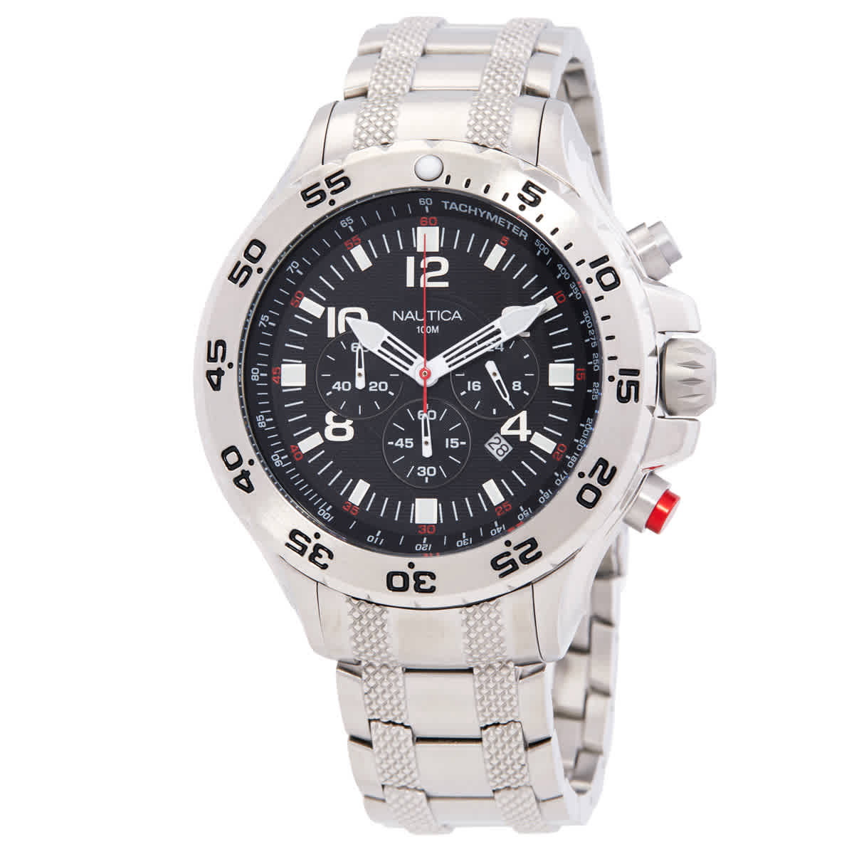 Nautica Nst Chronograph Quartz Black Dial Mens Watch N19508G Nautica