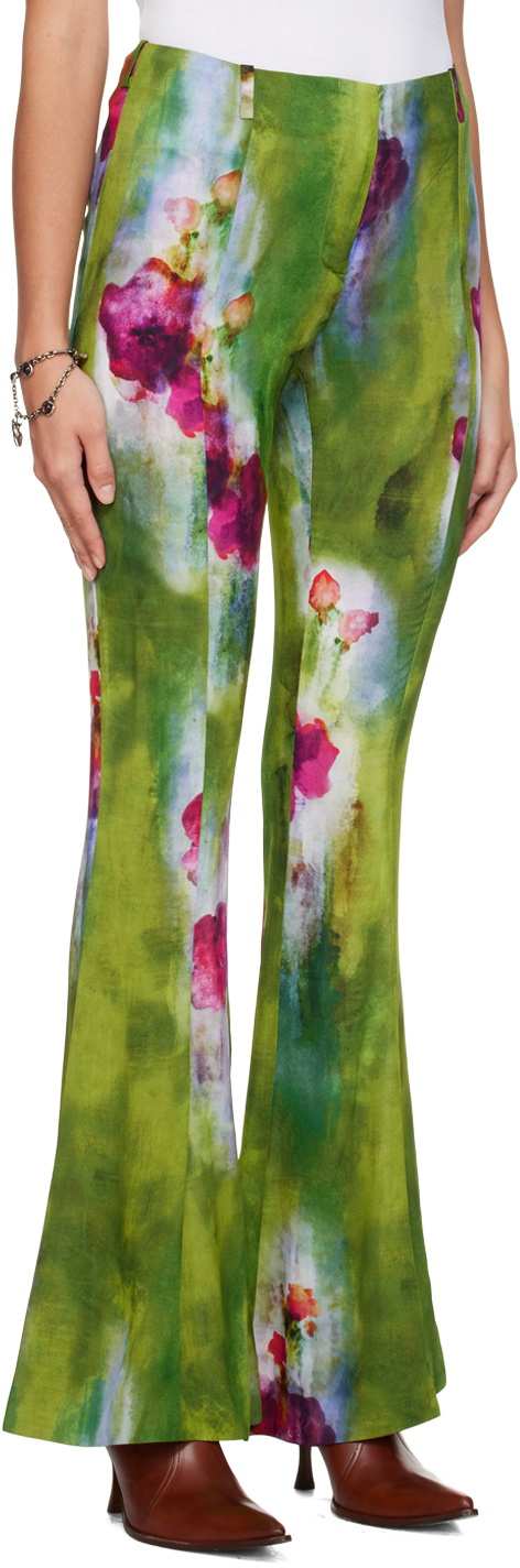 Acne Studios - Fluid print trousers - Green multi