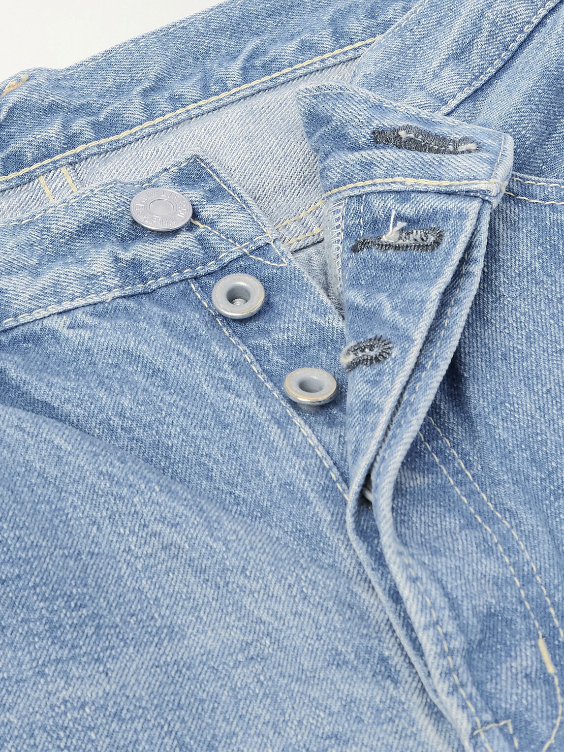 Remi Relief - 1954 Straight-Leg Cropped Distressed Jeans - Blue
