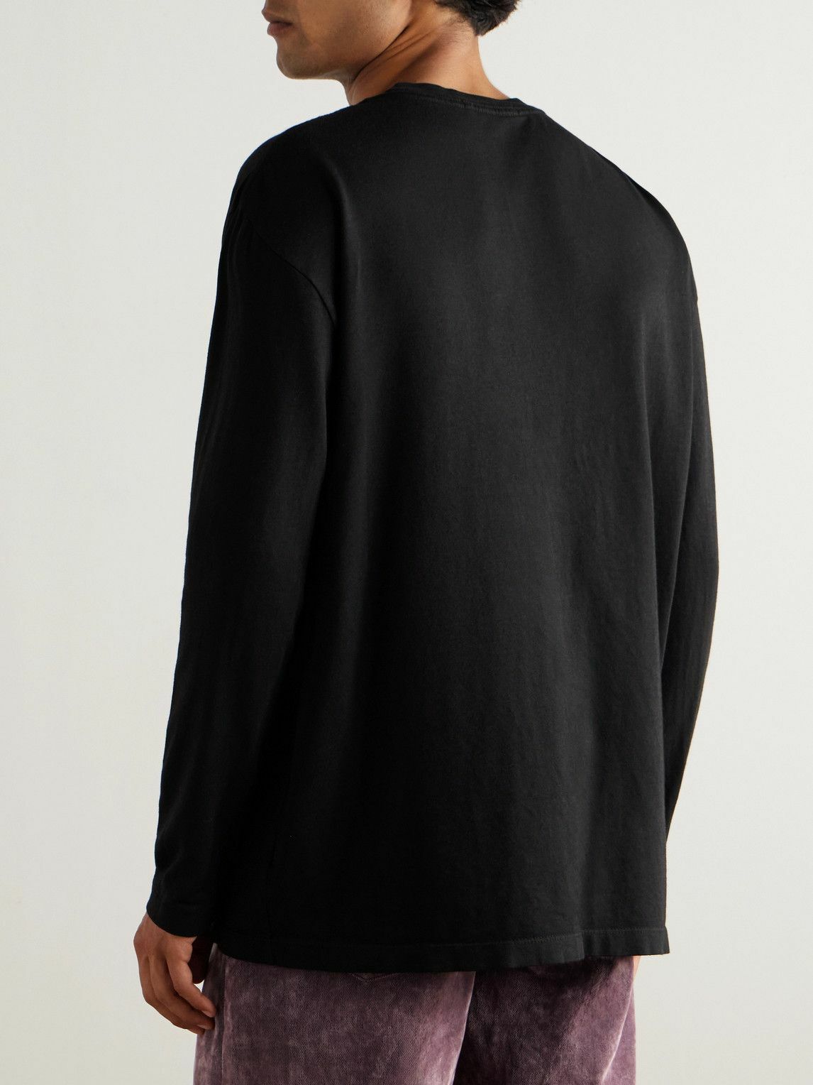 The Elder Statesman - Cotton and Cashmere-Blend T-Shirt - Black