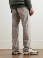 Stone Island - Straight-Leg Logo-Appliquéd Cotton and Lyocell-Blend Trousers - Gray