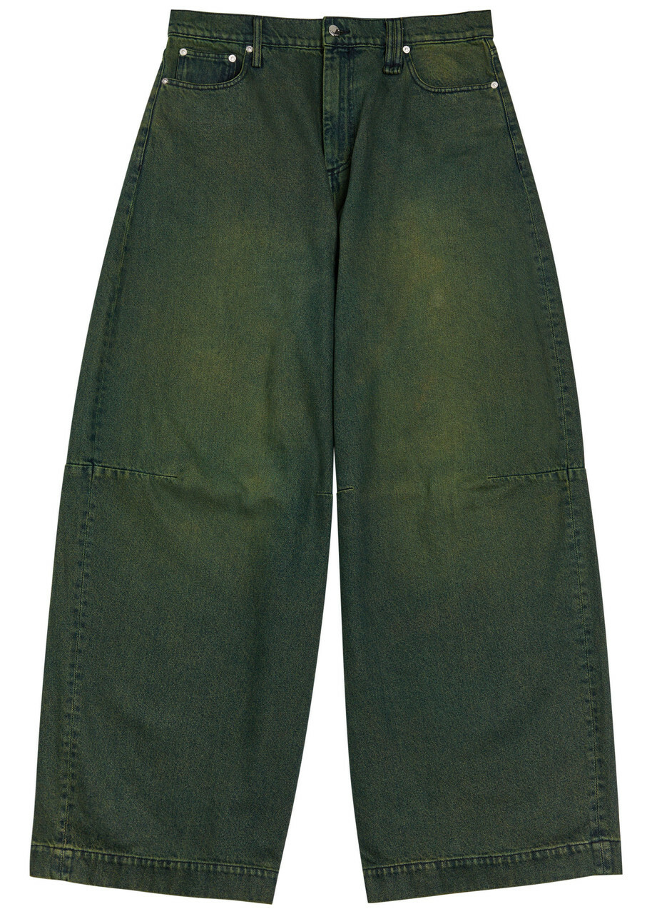 Simone Rocha Darted Wide-leg Jeans Green