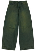 Simone Rocha Darted Wide-leg Jeans Green