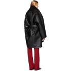 Balenciaga Black Faux-Leather Light Cocoon Coat