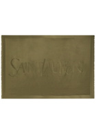 Saint Laurent Logo-jacquard Wool Scarf - Khaki - One Size