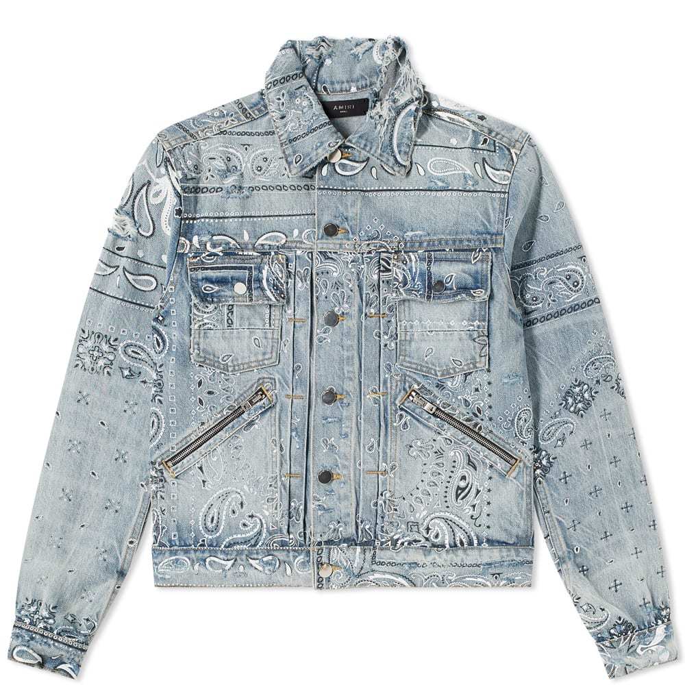 Amiri Screen Print Bandana Trucker Jacket Amiri