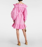 Patou Bow-detail ruffled faille minidress