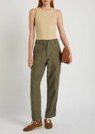Nili Lotan Earl Straight-leg Cotton Trousers Olive