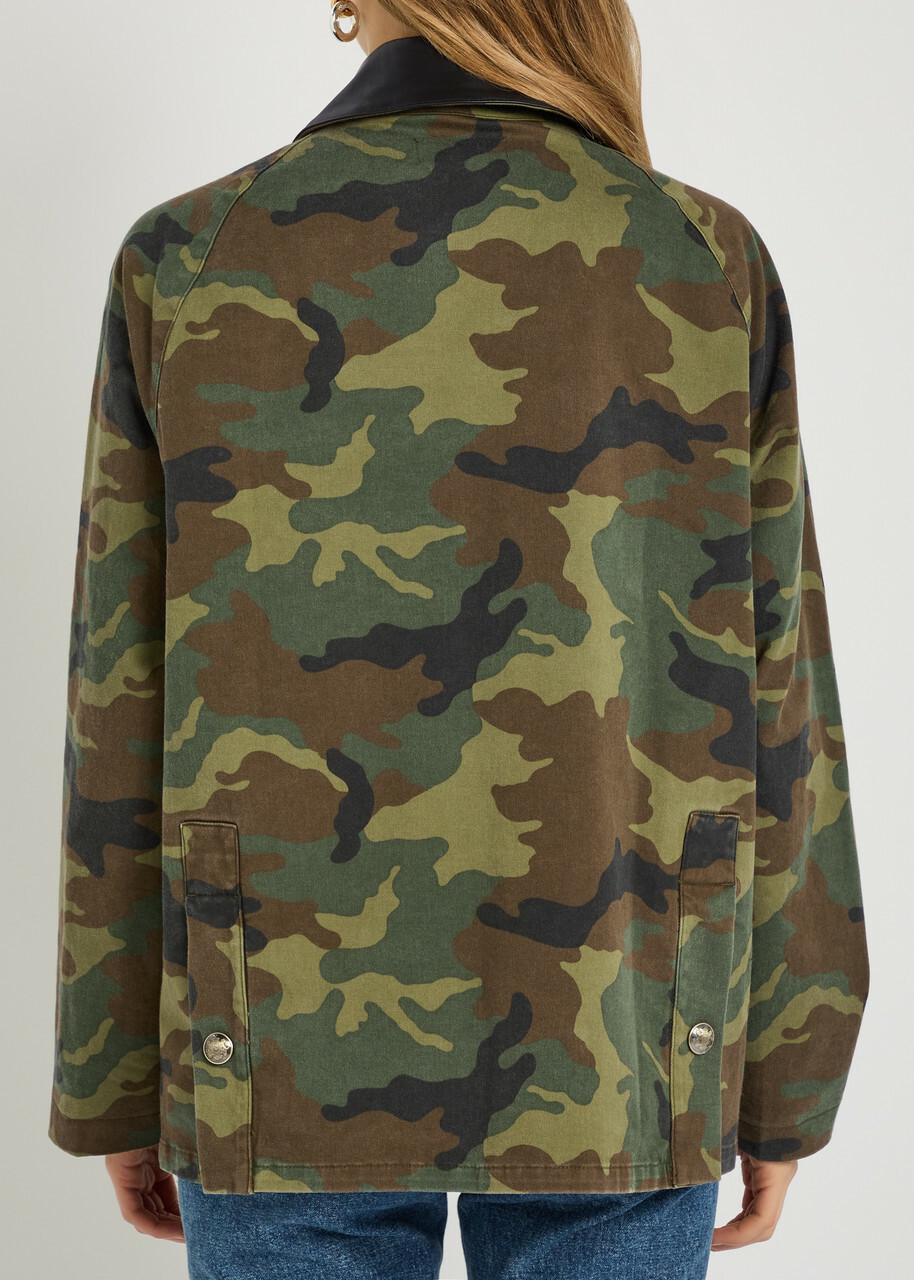 Nili Lotan Andrew Camouflage-print Cotton-blend Jacket Green