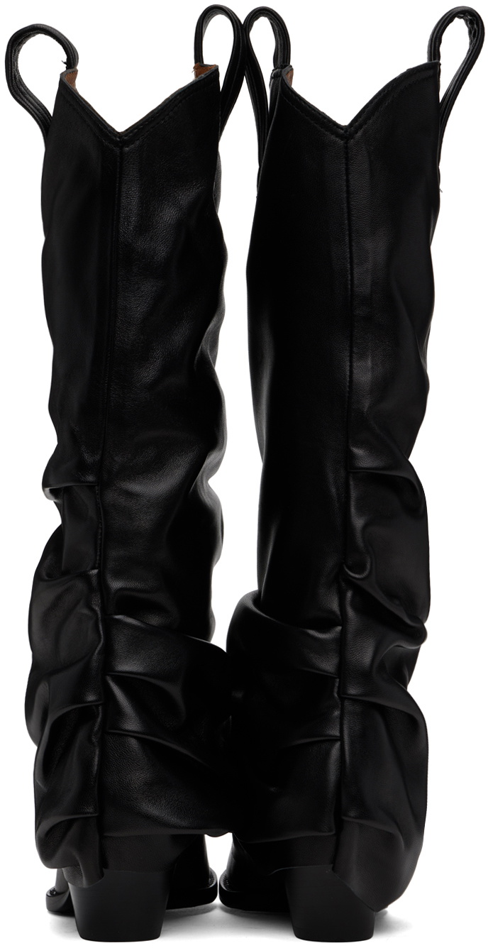 R13 Black Mid Cowboy Sleeve Boots
