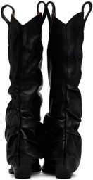 R13 Black Mid Cowboy Sleeve Boots