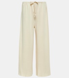 The Row Delphine silk and cotton sweatpants
