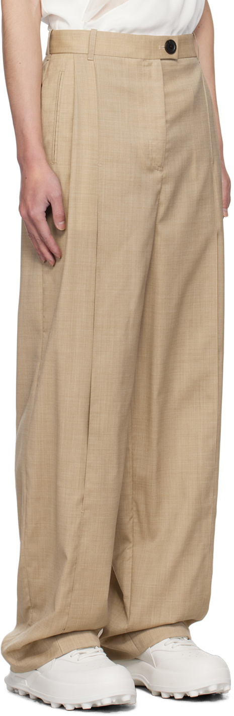 Peter Do Taupe Front Slit Trousers