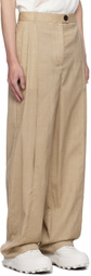 Peter Do Taupe Front Slit Trousers