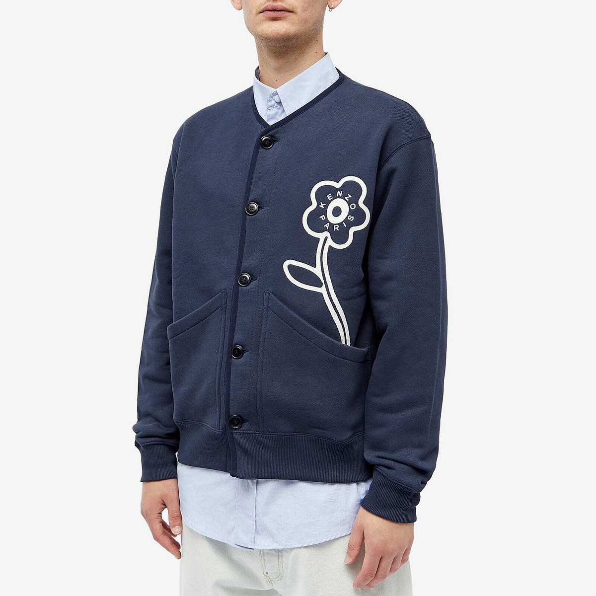 Kenzo Paris Men's Kenzo Rue Vivienne Cardigan in Midnight Blue Kenzo