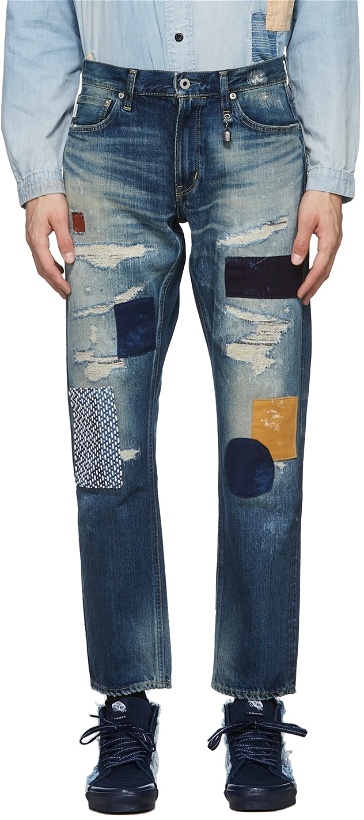 Photo: FDMTL Slim-Fit Patchwork Jeans