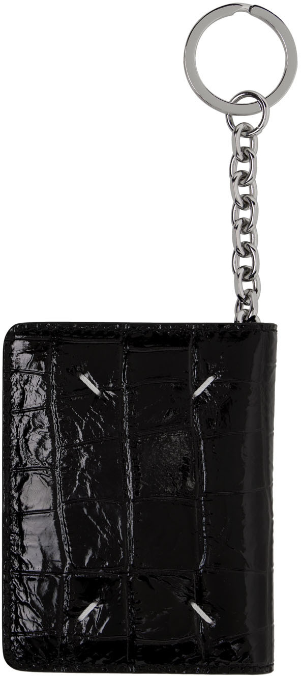 Black Croc Inspired Card Holder Keychain