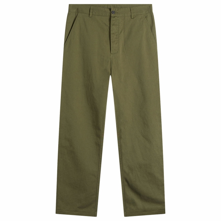 Photo: Universal Works Men's Twill Military Chino in Light Olive