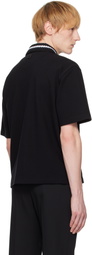 WOOYOUNGMI Black Knit Collar Polo