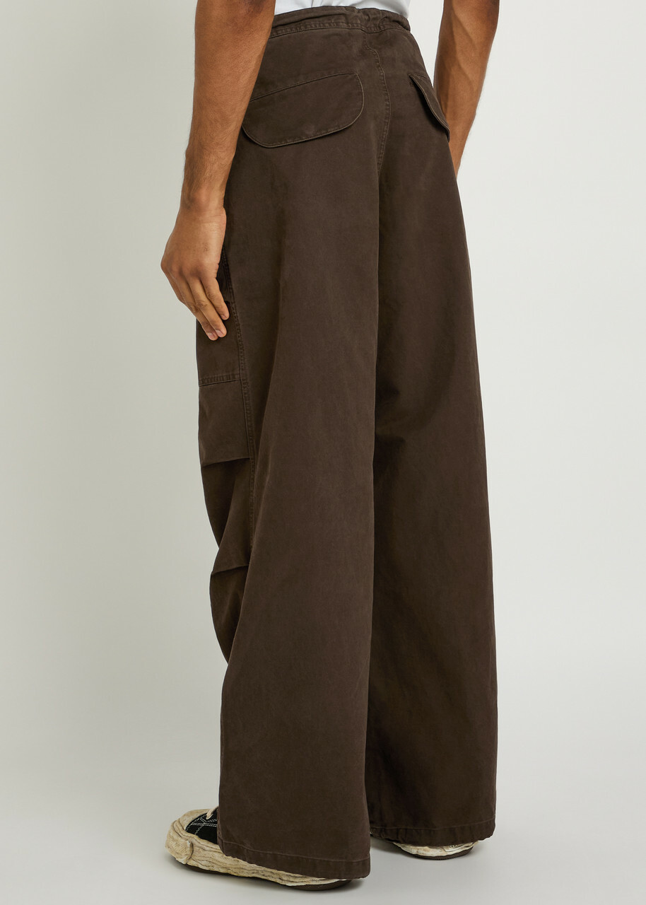Entire Studios Barren Wide-leg Denim Cargo Trousers Brown