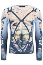 Y PROJECT bondage print t-shirt Blue