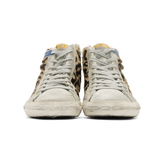 Golden goose leopard high top outlet sneakers