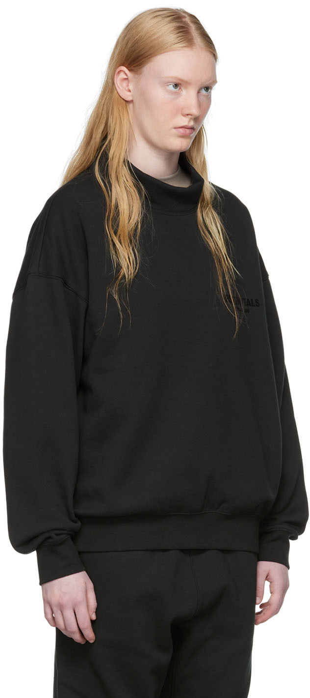 Essentials Black Mock Neck Sweatshirt Essentials