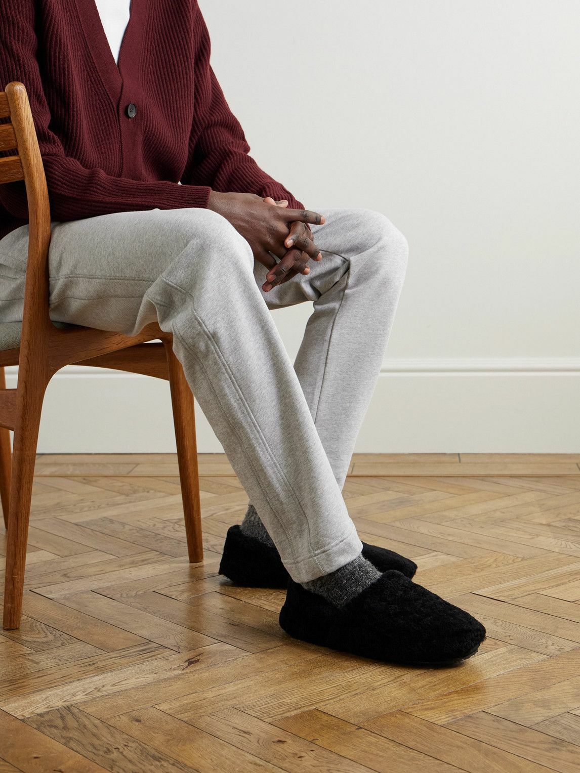 Mr P. - Shearling Slippers - Black