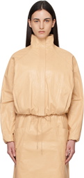ALAÏA Beige Calfskin Windbreaker Jacket
