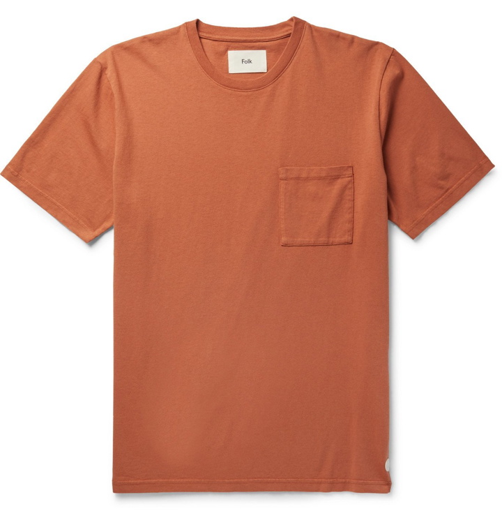 Photo: Folk - Assembly Garment-Dyed Cotton-Jersey T-Shirt - Red