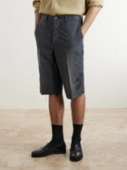 Visvim - Straight-Leg Frayed Cotton-Twill Shorts - Black