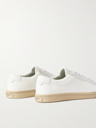 SAINT LAURENT - Andy Leather-Trimmed Logo-Print Canvas Sneakers - White