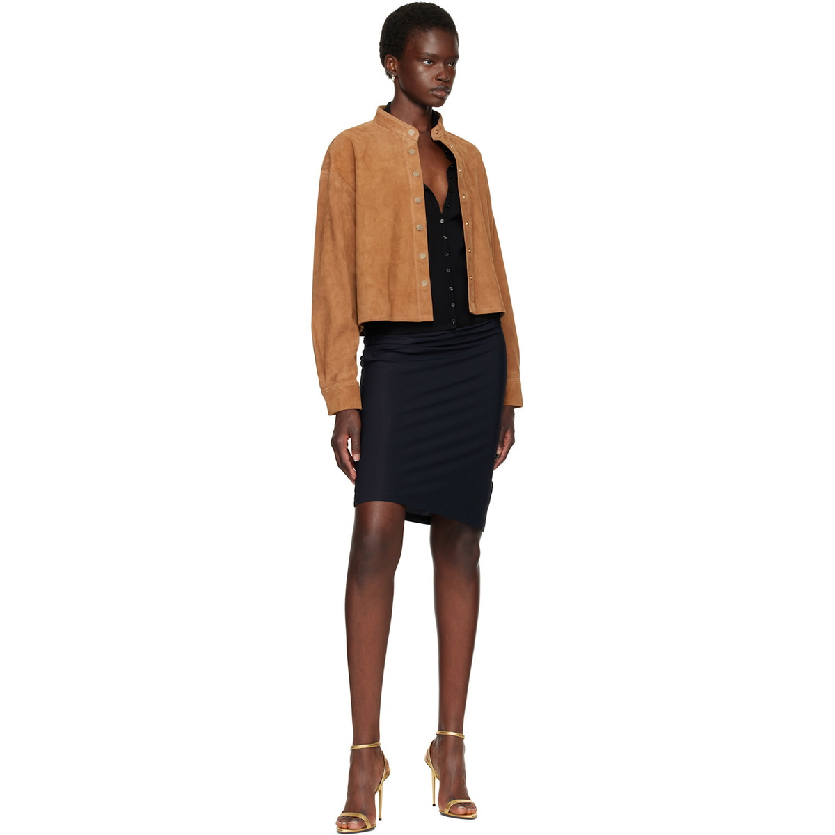 Nour Hammour Tan Lucien Suede Jacket