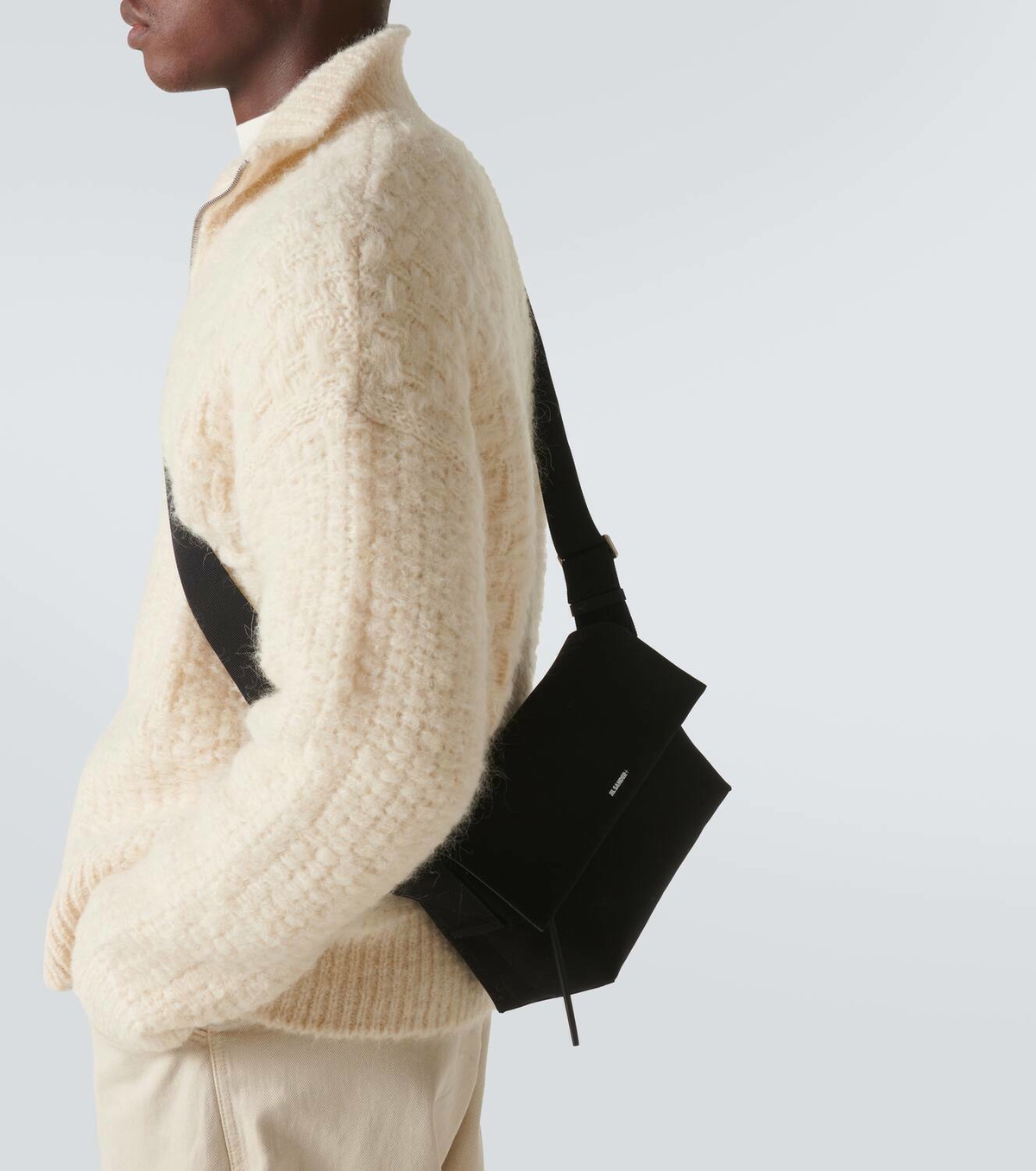Jil Sander Logo canvas crossbody bag