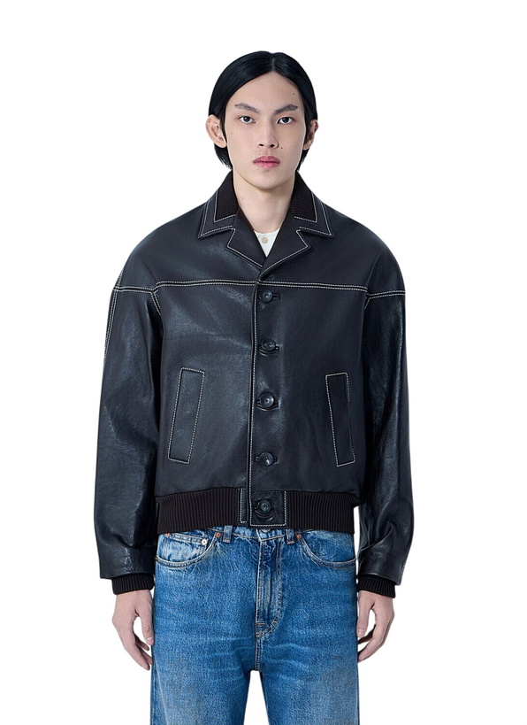 Photo: Wales Bonner Leather Button-Up Jacket