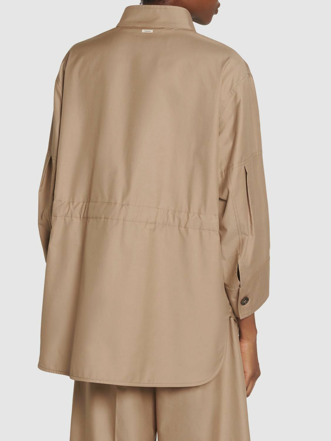 【関税&送料込】S Max Mara Overshirt S MAX MARA Valerie Twill Overshirt with Drawstring S Max Mara