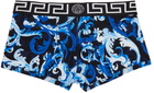 Versace Underwear Blue Baroccoflage Trunk Boxers